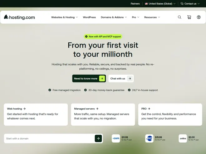 Screenshot of www.a2hosting.com