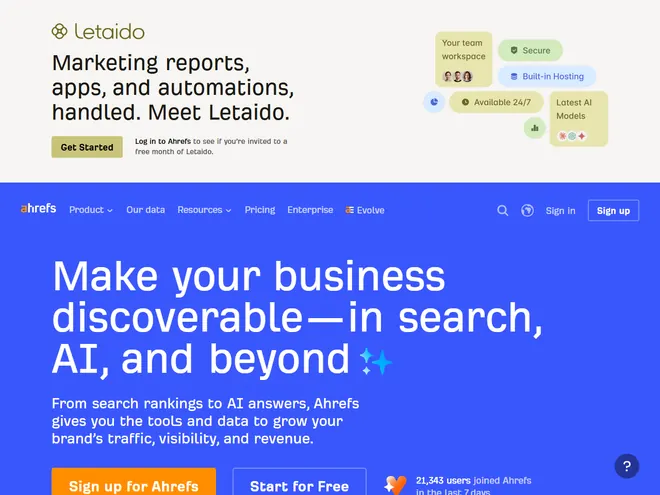 Screenshot of ahrefs.com
