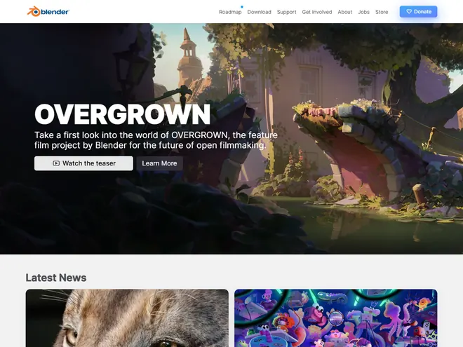 Screenshot of www.blender.org