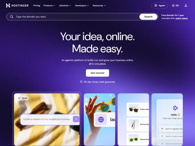 Screenshot of www.hostinger.com