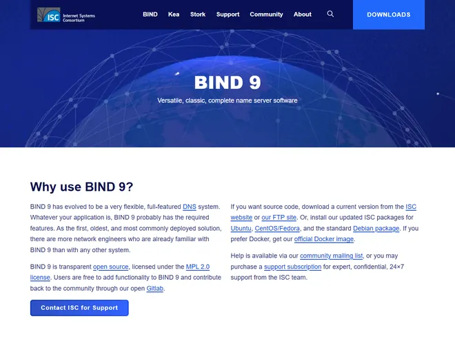 Screenshot of www.isc.org