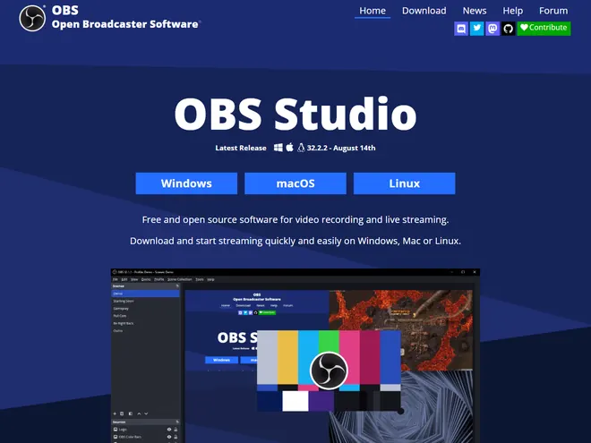 Screenshot of obsproject.com