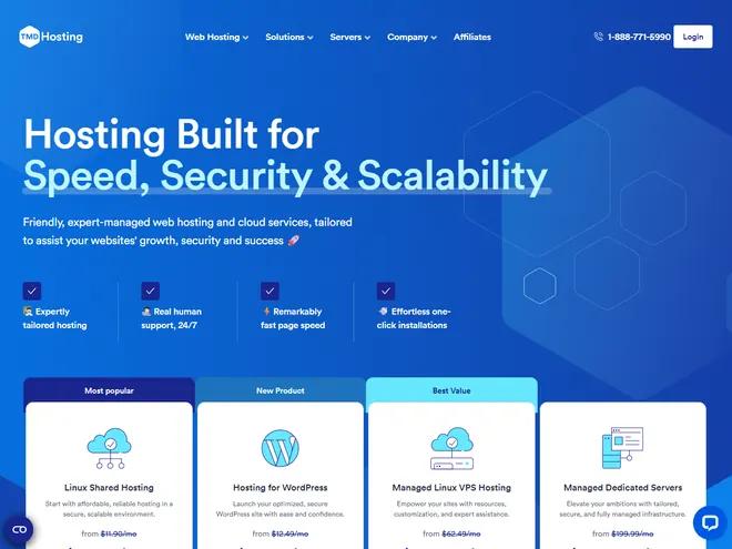 Screenshot of www.tmdhosting.com