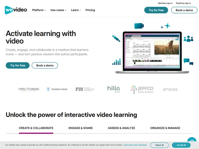 Screenshot of www.wevideo.com